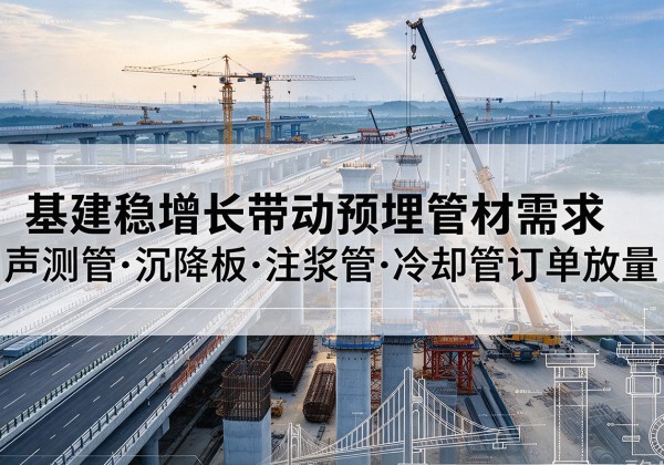 泸水基建稳增长带动预埋监测管材需求，声测管、沉降板、注浆管订单持续放量